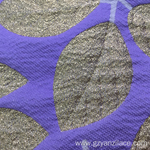 Purple Strecth Jacquard Brocade for Dress